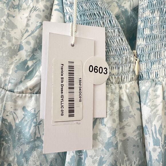 Reformation Womens Frankie Silk Dress Idyllic Size 10 NWT - Picture 8 of 8